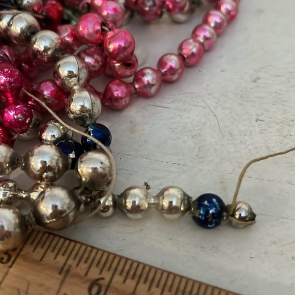 Antique Mercury glass Christmas Colorful Beaded garland - Picture 5 of 6